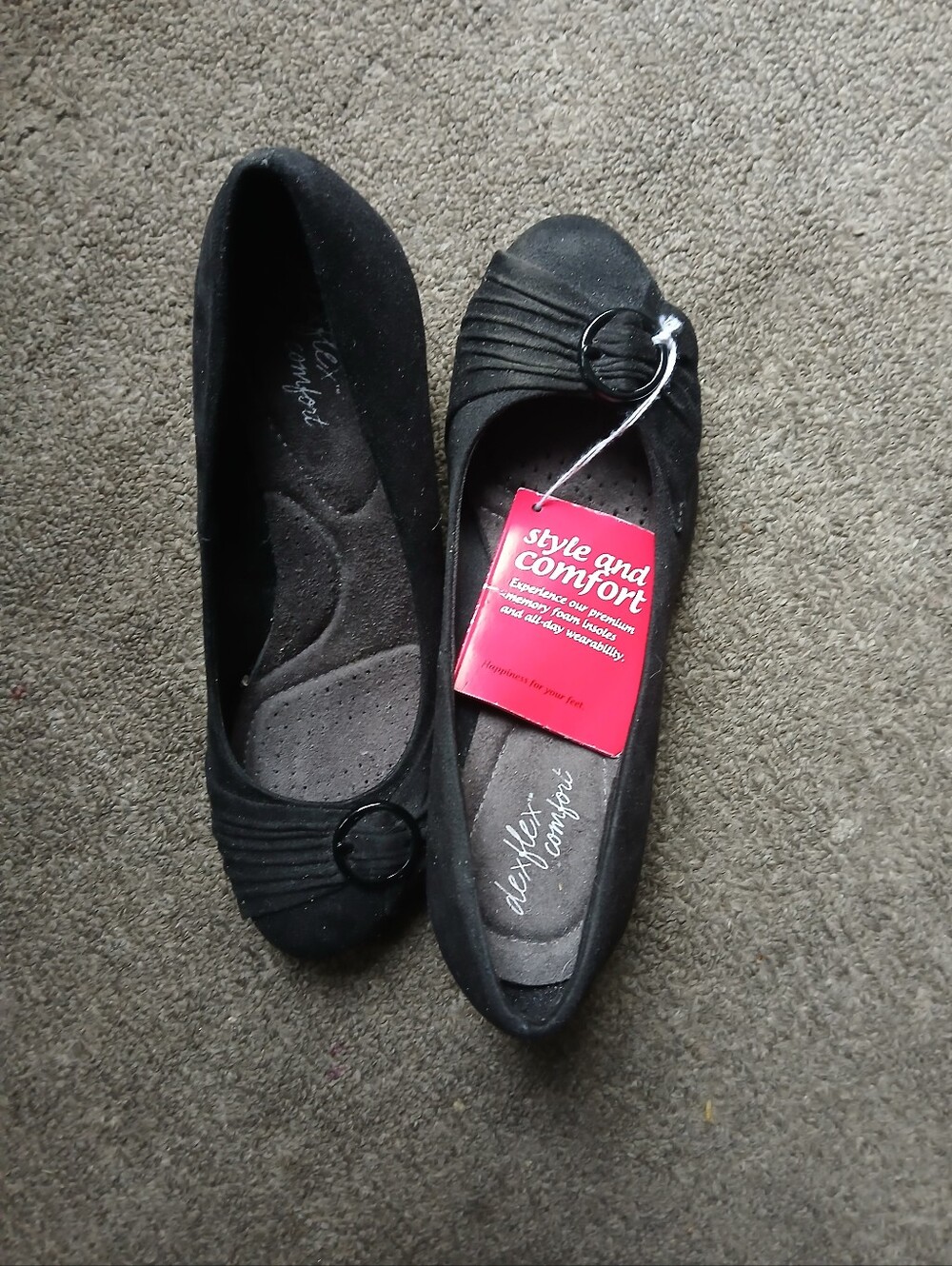 Dexflex Comfort Wedge Heels Black Size 7